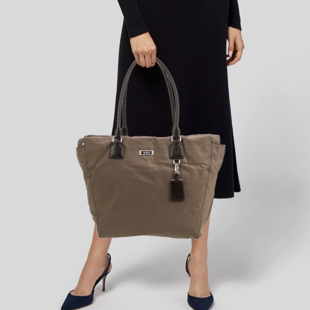 Pristine Tumi Voyageur Olive Tote Purse Travel Bag
